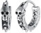 Yumilok Vintage Punk Schädel Schädelkopf Spitze Halloween Edelstahl Creolen Ohrringe für Herren Damen Ohrringe Edelstahl Piercing