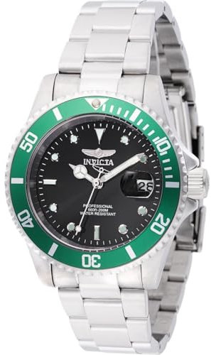 Invicta Pro Diver 47353 Herren Uhr - Wasserdicht - Analog - Quarzuhrwerk - Edelstahl mit schwarzen zifferblat - 40mm