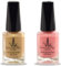 (2Pcs Set) Henna Infused Halal Nail Polish Water Permeable Nail Polish Vegan Long lasting Nail polish (Amira, Golden Beige)