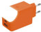 Adaptateur Secteur Double Ports Charge Rapide 65W - Port USB et USB C - Idéal pour Charger Téléphones Tablette Ordinateur - avec Lumière Tactile on Off - Xoopar Ice-G Orange