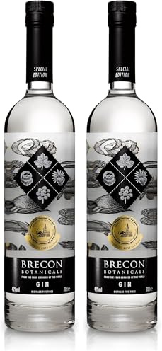 Brecon Botanicals Gin, 43 percent ABV, 70 cl. Award Winning Welsh Gin. Small Batch (Pack of 2)