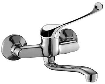 AquaTrimo Clinic Rubinetto a muro per cucina con leva lunga cromato 21CC7077CM