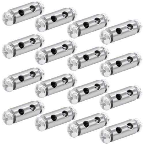 OQKAHIV 16 pcs Serre à Capuchon, Serre Cable Acier, Serre Cable Inox, pour câbles Double Extrémité en Fil d'Acier, Tendeur Cable Inox avec Écrous d’Extrémité pour Cordes à Rideaux, Cordes à Linge