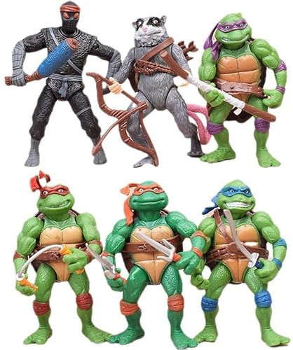 Ninja Cake Tortenfiguren, 6PCS Ninja Schildkröten-Spielzeug Mutant Turtle Action-Figuren Geburtstags Party liefert Cupcak50e Figuren für Kindergeburtstag