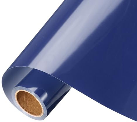 sourcing map Navy Blue Heat Transfer Vinyl, 12 Inch x 8ft Iron-on Vinyl Roll for Decal Cutting, Signs, Scrapbooking, DIY Craft, Home Decoration