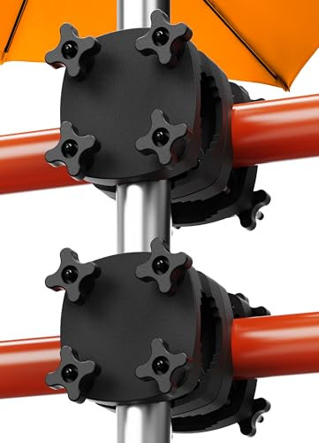 4smile Sonnenschirmhalter Balkongeländer SunnyGuy 2er Set - Bombensichere, universelle Sonnenschirm Halterung Balkon - Kompakte Schirmhalterung Balkongeländer ersetzt Sonnenschirmständer, Schwarz