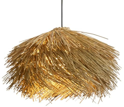 TaleTre Suspension en paille naturelle – Lustre bohème tissé for îlot de et salle à manger – Lampe rétro côtière for maison et hôtel