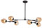 Lustres Nordiques en Verre moléculaire, E27 Branche Pendant Lampe Ambourage à Main Blown Creative Chandelier-Black 3 lumières (Noir 5) Robinets ménagers