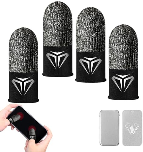 LACHT Breathable Finger Sleeves,4 Pack of Gaming Finger Sleeves, finger sleeves,Breathable Gaming Finger Covers, Sweatproof Gaming Thumb Case, Ultra Sensitive Finger Gloves, Gaming Phone Compatible