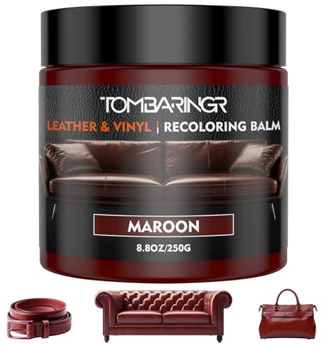 TOMBARINGR Leder Reparatur Set Kastanienbraun – Flüssigleder & Lederfarbe für Autositze, Sofas, Möbel & Kunstleder – Lederpflege Creme zum Reparieren, Färben & Auffrischen