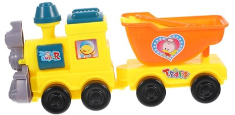 Gogogmee Strandspielzeug Cartoon Zug Sandspielzeug mit Schaufel und Eimer Leichtes Glattes Kunststoff Outdoor Sandkasten Zubehör für Strand Park Garten Sommer Spielspaß Zufällige Farbe