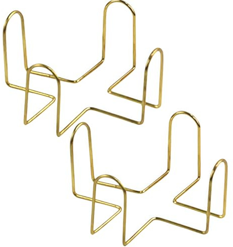 Wpppan Eisen-Untersetzer-Halter, Metall-Aufbewahrungsregal für runde und quadratische Untersetzer, 2 Stück, 11,18 x 11,18 x 6,30 cm (goldfarben)
