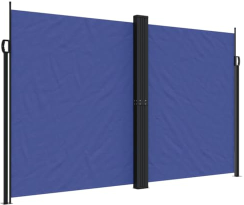Store Latéral Rétractable, Brise-Vue Jardin Paravent Extérieur Auvent latéral rétractable Bleu 200x600 cm