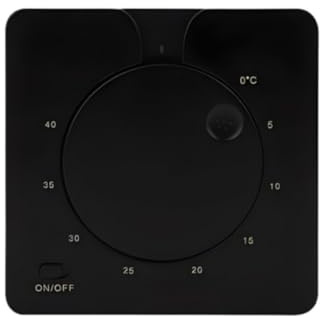 CashMuch Surround Enrth1 Raumtemperaturregler, 230 V, Unterputz-Thermostat mit LED-Disay für Unterbodenbeleuchtung, Schwarz, 86 x 86 x 40 mm