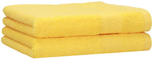 Betz 2 Stück Duschtücher Duschtuch Set Größe 70x140 cm Duschhandtuch Badetuch Strandtuch Handtuch Premium 100% Baumwolle Farbe gelb