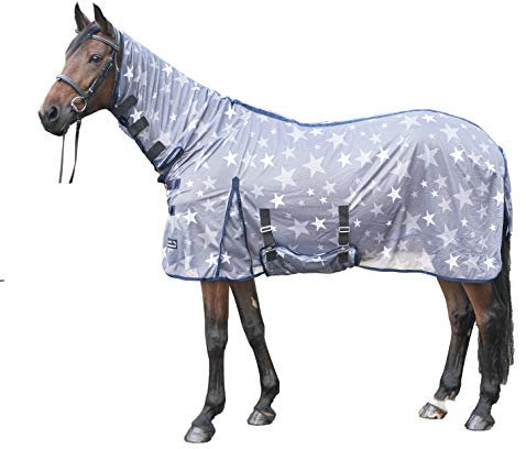 HKM Stars Combo Fliegendecke grau/weiß 115