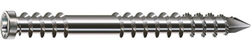 SPAX Terrassenschraube aus Edelstahl rostfrei A4, 6,0 x 80 mm, 100 Stück, T-STAR plus, Zylinderkopf, Fixiergewinde, CUT-Spitze, 0538000600803