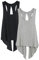 icyzone Damen Sport Top Rückenfrei Fitness Yoga Shirt Ärmellos Sport Oberteile, 2er Pack (L, Black/Grey)