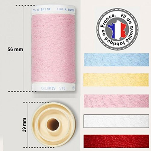 mediac Fil à btir 100% Coton en Bobine de 150m - Jaune 499-125