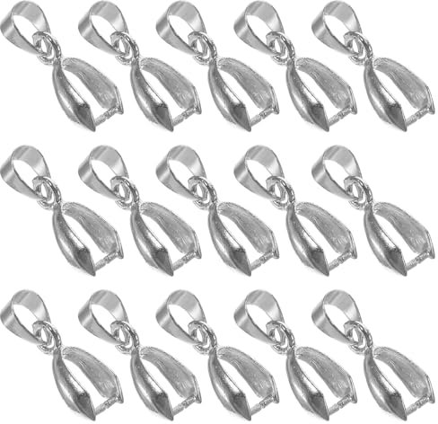 20mm Anh?ngerschlaufe ?sen Anh?nger Kettenverschluss Clip Schmuck DIY Zubeh?r 100 St¡§1ck (Silber)