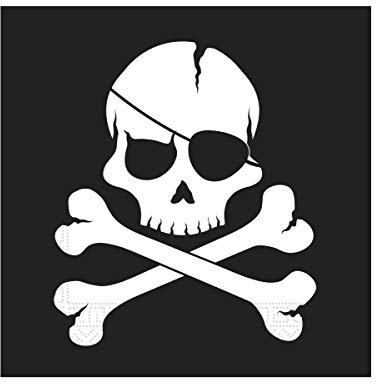 Procos - Packung mit 20 Servietten Piraten Totenkopf Schwarz, mehrfarbig, PR89699