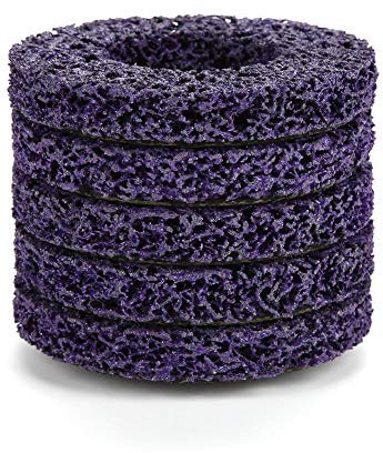 5 Unids Poly Strip Disco de Rueda Herramienta de Eliminación de óxido de Pintura Limpiador de Angulo de Calidad Limpia discos púrpura + oro 100mm 60#