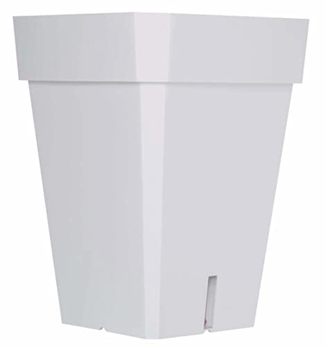 Riviera Pot à Loft Carré Haut, 53cm Diamètre, Blanc