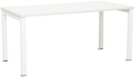 Mesa Escritorio Oficina Blanca de Madera Grande Resistente para Teletrabajo, Estudiar,Despachos, Ordenador de Sobremesa,Gaming,Youtubers,Salas de Estudio,Aulas de Formación (Blanco, 160)