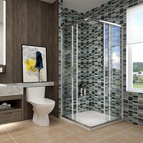 ELEGANT Corner Sliding Shower Door 6mm Tempered Glass Shower Enclosure, 900x900mm