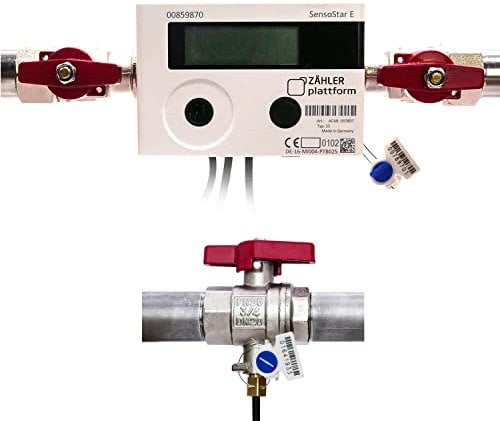 ZÄHLER plattform Wärmezähler Einstrahl Nenndurchfluss Qn 1,5 m³/h, Anschlussgewinde 3/4 Zoll, Baulänge 110 mm Eichung 2025 mit Einbausatz
