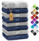 NatureMark 8er Pack Handtücher, 100% Baumwolle, 50 x 100 cm, Handtuch Set Navy/Silber