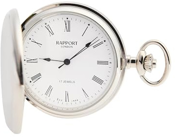 Rapport London, mechanische Taschenuhr mit vollem Hunter, Silber, Modern