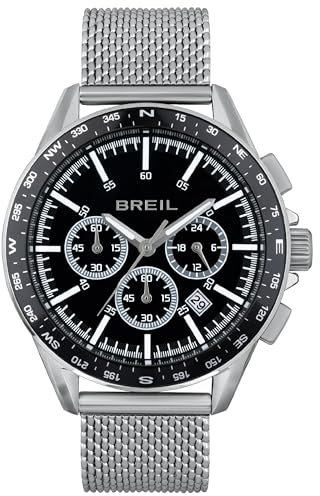 Breil Orologio TW1891 UOMO RUGGED quadrante MONO-COLORE NERO movimento CRONOGRAFO QUARZO e MESH ACCIAIO ARGENTO
