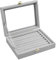 Pinsheng 7-Emplacements Boîte à Bijoux en Velours, Portable Coffret Rangement Bagues pour Femmes, Rangement Bijoux pour Collier Bracelets Boucles Oreilles Bagues(Gris)