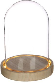 GRAINE CREATIVE Cloche en Verre Lumineuse 16,5 cm x Ø 12,5 cm