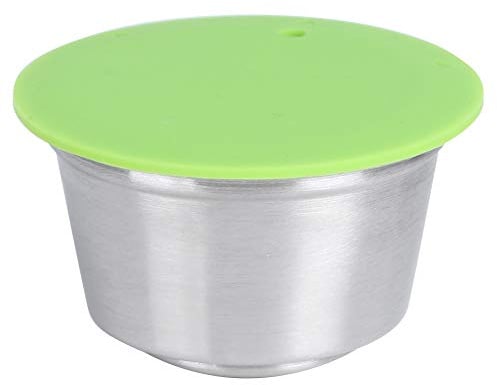 Oumefar Edelstahl Kaffeekapsel Wiederverwendbare Nachfüllbare Kaffeekapsel Tasse Passend für Kaffeemaschine(Grün)