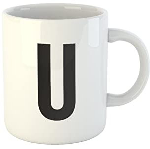 clothinx Geschenk Tasse mit Buchstaben U - Buchstabentasse - Anfangsbuchstabe - Initiale - Kaffeebecher - Teetasse - individuelles Geschenk - persönliche Geschenkidee Geschenk für Büro oder Zuhause