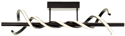 Lightbox schwarze LED Deckenlampe - Deckenleuchte mit warmweißer Lichtfarbe | schwarze LED Deckenlampe - Deckenleuchte mit warmweißer Lichtfarbe und Memoryfunktion - in 3 Stufen über Wandschalter