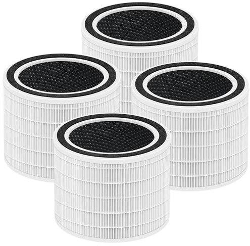 Core 200S Replacement Filter for Core 200S Smart WiFi Air Purifier, 3-in-1 H13 True HEPA Filter Replacement and High-Efficiency Activated Carbon, Part # Core 200S-RF, 4 Pack