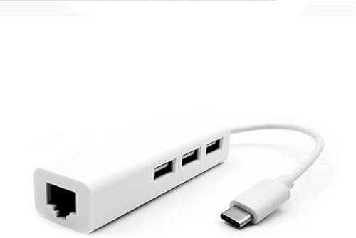 Adaptador USB C Ethernet, con 3 Puertos USB 2.0, HUB USB C Ethernet LAN, Tarjeta de Red LAN USB2.0 RJ45 Tipo C a Ethernet