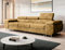 Easy4You Schlafsofa Norberg - 279 cm - Velour Senf - 3 Sitzer Sofa - Werstellbare Kopfstützen - Couch mit Schlaffunktion - Stoff: Monolith M-48