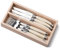 Andre Verdier Laguiole 12 Piece Steak Knife and Fork Set for 6 People in a Wodden Display Tray - Ivory