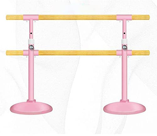 Doppelte Ballettstange, bewegliche doppelschichtige Ballettstange, tragbar für Zuhause, Tanzen, Fitness, höhenverstellbare Ballettstange für Kinder und Erwachsene (Farbe: Rosa, Größe: 2 m) (Rosa