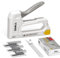 SHALL Graffettatrice Leggera per Legno - Graffettatrice Bianca per Tappezzeria con 1600 Graffette JT21 da 1/4, 5/16, 3/8 e levapunti - Graffettatrice per Tessuti per Artigianato