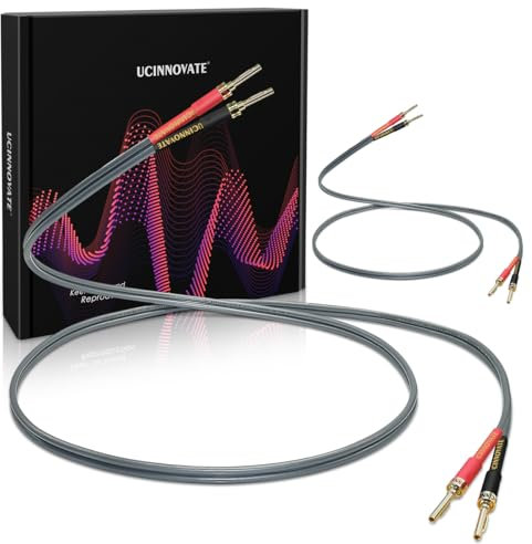 2 Pack 12AWG High-End OFC Lautsprecherkabel mit Bananensteckern, 1 Paar 4m HiFi Bi-Wired Cold Welding Oxygen Free Copper Seaker Wire Kabel mit 4mm Gold-Plated Pin Bananenstecker für Audio Home Theater