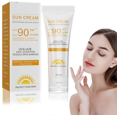 YANINEE SPF 90 PA+++ Sunscreen Face, Sonnencreme LSF 90, Sonnenschutz Gesicht Cream mit Feuchtigkeitsspendend UV Schutz