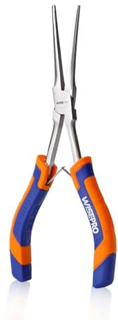 WISEPRO 7 Needle Nose Pliers, Mini Bent/Straight Long Needle Nose Pliers with Comfort Grip Handles for Jewelry Making Bending Wire