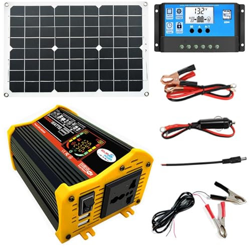 Générateur De Panneaux Solaires – Kit De Panneaux Solaires avec Onduleur 6000 W | Module PV Monocristallin À Haut Rendement pour La Maison, Les Camping-Cars Et Autres Applications Hors Réseau