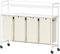 Lifewit Wäschekorb 4 Fächer, 68L/42 x 3L Wäschesammler mit 2 Ablage und Rollen, Laundry Baskets mit herausziehbaren Säcken, Wäschesortierer für Waschküche Schlafzimmer, Weiß