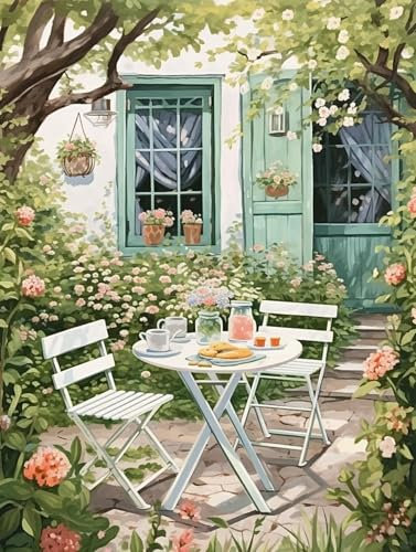 Fan House Peinture par Numero Adulte Enfants, Kit Peinture Adulte Comprend des Peintures Acryliques et des 3 Pinceaux - Sans Cadre 40x50cm